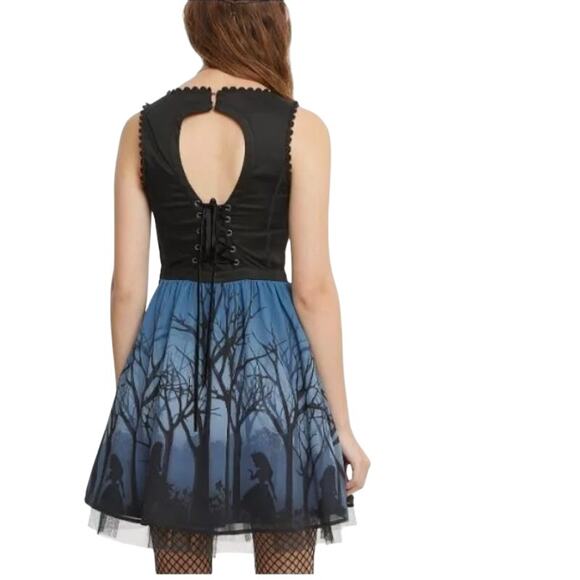 Disney Alice in Wonderland Corset Dress XS Halloween Gothic Cosplay Blue Black - Picture 5 of 15